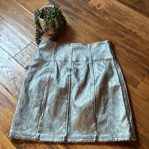 Free People Silver metallic skirt size 10 - Picture 6 of 16